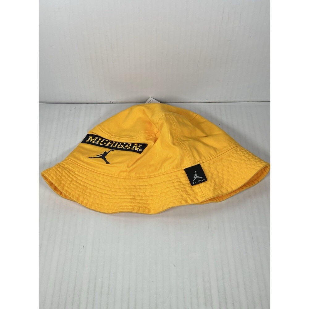 Size M Jordan Michigan Wolverines Bucket Hat Yellow Jumpman College NCAA NEW NWT
